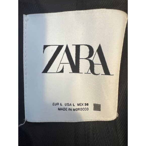 ZARA Large Camel Wool Blend Coat L 2-Button Closure - Picture 4 of 12